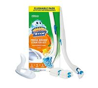 Scrubbing Bubbles Scopino e supporto per WC con cuscinetti di ricambio per la pulizia, kit di base per pulizia del WC, pulisce il calcare e combatte gli odori, profumo di agrumi, 1 bacchetta + 4