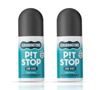 Scrubbingtons Deodorante Roll-On Naturale per Bambini e Adolescenti, 98% Ingredienti Naturali, Senza Alluminio e Alcol, 75ml x 2, Approvato da Pediatri, Per Pelli Sensibili