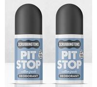 Scrubbingtons Pit Stop Natural Deodorant Roll On Cotton Fresh 2x 75ml