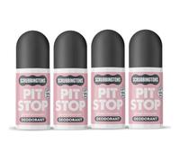 Scrubbingtons Pit Stop Natural Deodorant Roll On Floral Blossom 4x 75ml
