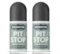 Scrubbingtons Pit Stop Natural Deodorant Roll On Ocean Breeze 2x 75ml