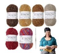 Scrubby Shine Yarn, Assorted Colors Scrubby Yarn, Crocheting Weaving Yarn, Scrubby Yarn for Bath Towels, Dish Towels Scrubby Yarn, Exquisite Crocheting Yarn, Scrubby Assortment Yarn