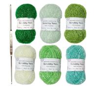 Scrubby Yarn - Filato in poliestere colori assortiti per uncinetto, filati assortiti per uncinetto, filati di poliestere squisiti | per lavori a maglia a mano per strofinacci, borse, trecce