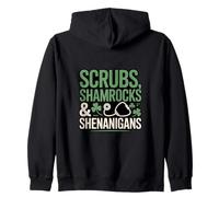 Scrubs Shamrocks E Shenanigans Infermiera St Patricks Felpa con Cappuccio