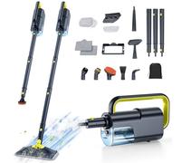 ScrubWiz Pulitore a vapore 10 in 1, scopa a vapore e pulitore a vapore portatile con serbatoio d'acqua da 350 ml, riscaldamento rapido 10 secondi, 2 modalità di vapore, vapore portatile per cucina