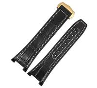 SCRUBY Sostituisce il cinturino Omega Constellation Double Eagle serie 131.133 Manhattan cinturino in pelle di vacchetta maschio cinturino osservatorio tacca 25-14mm(Black3)