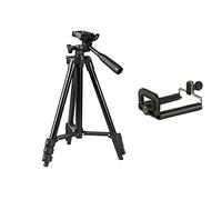 SCRUBY Treppiede pieghevole leggero supporto per telefono fotocamera Live alluminio per telefono 12 11 Pro Max XS 7 8 Plus Smartphone Bluetooth Remote(Nero 01)