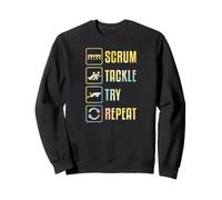 Scrum Tackle Prova a ripetere Una Semplice Grafica di Rugby Felpa