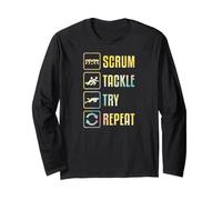 Scrum Tackle Prova a ripetere Una Semplice Grafica di Rugby Maglia a Manica