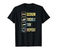 Scrum Tackle Prova a ripetere Una Semplice Grafica di Rugby Maglietta