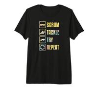 Scrum Tackle Prova a ripetere Una Semplice Grafica di Rugby Maglietta Premium