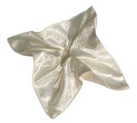 Scrunchie Capelli 2 pezzi di camelia crema bianca satinata intestino crasso scrunchie sciarpa quadrata accessori for capelli da donna(Square scarf)