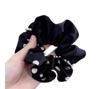 Scrunchie Capelli 3 pezzi Scrunchie for capelli in raso a pois Perle finte Cravatta elastica Accessorio donna primavera estate(Black)