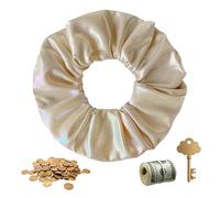 Scrunchies con tasca con cerniera, morbidi elastici per capelli per coda di cavallo, elastici per capelli con scomparto segreto, per capelli sottili e ricci, perfetti per le vacanze, il compleanno e