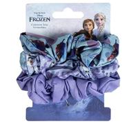 Scrunchies Disney, Minnie, Principesse, Frozen II, Lilo & Stitch, Carica dei 101, Aristogatti, Elastici per Capelli in Tela, codini, 3 pezzi, multicolor (Frozen (lilla))