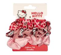 Scrunchies Disney, Minnie, Principesse, Frozen II, Lilo & Stitch, Carica dei 101, Aristogatti, Elastici per Capelli in Tela, codini, 3 pezzi, multicolor (Hello Kitty (rosa))