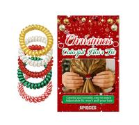 Scrunchies elastici natalizi, fasce per capelli spesse senza piega | Morbido set di per capelli stagionali festivi per donne, ragazze, spose, viaggi, vacanze, palestra