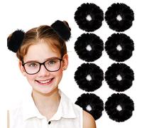 Scrunchies - Elastici per capelli pelosi per ragazze, in finta pelliccia kawaii, morbido, decorazione per costume per feste a tema