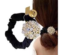 Scrunchies fantasiose, cravatta perle di perle | Porta di cavallo elastico Bande per capelli elastici - Pearl Scrunchies femminile elastici per panini, coda di cavallo e trecce