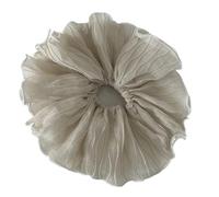 Scrunchies in pizzo e cotone plissettato, temperamento retrò, dolce, grande fascia for capelli, accessori for(Color 3)