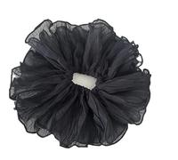 Scrunchies in pizzo e cotone plissettato, temperamento retrò, dolce, grande fascia for capelli, accessori for(Color 4)