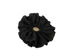 Scrunchies in pizzo e cotone plissettato, temperamento retrò, dolce, grande fascia for capelli, accessori for(Color 2)