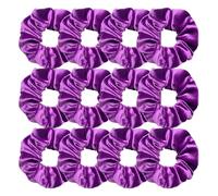 Scrunchies per Capelli 12 elastici for capelli in velluto, bianchi, neri, blu, verdi, viola, rossi e rosa, for donne ragazze(PURPLE)