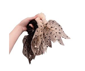 Scrunchies Per Capelli 2 Pezzi Anello Per Capelli Streamer Testa Corda Amore Femminile Perline Nappa Pizzo Fiocco Legato Elastico Per Elastici Per Coda Di Cavallo