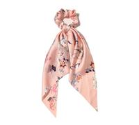 Scrunchies Per Capelli 2 pezzi di tessuto macchiato stampato nastro for capelli lunghi scrunchies eleganti donne coda cavallo corda elastica for(Light Pink)