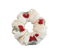 Scrunchies Per Capelli 3pcs Weet Embroidered Cherry Four-Layer Lace Large Intestine Hair Ring Elegant Headband Scarf Flower(Color 1)