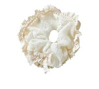 Scrunchies per Capelli 5 nastri for capelli da donna, in pizzo, perle, fiori di rosa, elastici for capelli bianchi(Style2)