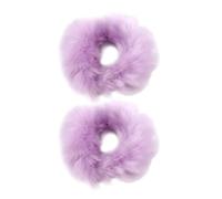 Scrunchies per capelli in pelliccia sintetica, 2 pezzi di fiocchi elastici per capelli dello stesso colore supporto per coda di cavallo soffice fiocchi colorati per donne e ragazze accessori per