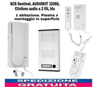 SCS Sentinel, AUDIOKIT 32068, Citofono Audio a 2 Fili.Con Cornetta + Pulsantiera