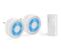 SCS SENTINEL Set di 2 campanelli wireless plug-in senza batteria con luce alogena con 1 pulsante - EcoBell 100 Light x2
