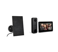 SCS Sentinel - Confezione da 2 prodotti : 1 Pannnello Solare Heyview Air + 1 Videocitofono wireless HeyView AIR - Portata 350 m - Visione Notturna A Colori