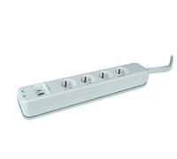 SCS Sentinel - Estensione di estensione multiprise SmartPlug Strip con cavo di alimentazione da 1,50 metri, 4 prese alimentate in modo permanente, tra cui 3 telecomandi, controllo vocale