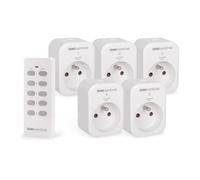 SCS Sentinel, HCN0079, Set di 5 prese telecomandate con 1 telecomando, ControlPower x5, portata 30 m, presa domotica da interno per elettrodomestici e lampade, 10 A, 2300 W, bianco