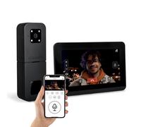 SCS Sentinel - Videocitofono Wireless Connesso HeyView Smart Air 7 Pollici - Plastica ABS - Moderno - Portata 350m Comandi a Sfioramento - Controllo Accesso Casa Villa - Nero
