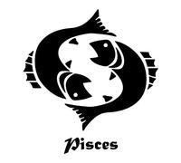 SCSHY Adesivo per Auto 14.8 Cm * 15.8 Cm Autoadesivo dell'automobile della Decalcomania Zodiaco Astrologico Astrologia Pesci Pesci Art Decor Vinile Nero/Argento