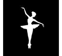 SCSHY Adesivo per Auto 9 * 15.8 Cm Elegante Balletto Ggirl Adesivi per Auto Che Coprono Il Corpo della personalità Decalcomanie in Vinile Riflettenti Nero/Argento