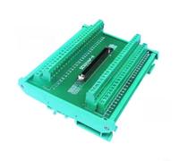 SCSI-100P-A Connettore per montaggio su guida DIN a 100 pin per sistemi PLC e controllo motore, modulo di cablaggio PCB compatto con configurazione SCSI, colore nero di grado industriale