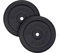 ScSPORTS Dischi per pesi singoli, diametro 30/31 mm, ghisa, a scelta del peso, dischi per pesi, set di pesi, pesi per fitness, pesi per manubri (50 kg (2 x 25 kg)