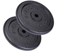 ScSPORTS® Dischi Pesi - Set 15/20/30 kg, in Ghisa, Ø 30/31mm, Nero - Weight Plates, Piastre Pesi, per Bilancieri e Manubri, Palestra da Casa, Fitness (30 kg (2X 15))