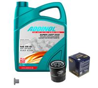 SCT Controllo Set 5L ADDINOL SUPER LIGHT 5W-40 Per Peugeot 206 CC 2D 2.0 S16