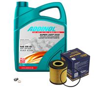 SCT Controllo Set 5L ADDINOL SUPER LIGHT 5W-40 Per Volvo S40 I VS 1.8i