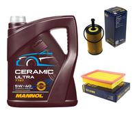 SCT Controllo Set 5L MANNOL Ceramic 5W-40 Per Peugeot 206 CC 1.6 16V 1.4i