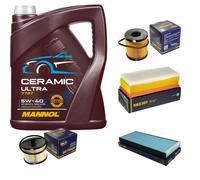 SCT Controllo Set 5L MANNOL Ceramic 5W-40 Per Peugeot 807 2.0 HDi Citroën C8