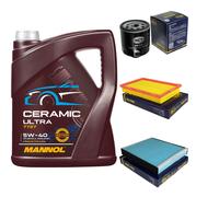 SCT Controllo Set 5L MANNOL Ceramic 5W-40 Per VW Polo Stufenheck 1.4