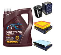 SCT Controllo Set 5L MANNOL Ceramic 5W-40 Per VW Vento 1.9 TD Golf III