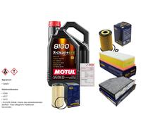 SCT Controllo Set 5L MOTUL 8100 X-CLEAN 0W-30 Per VW Golf VI 1.6 TDI 2.0